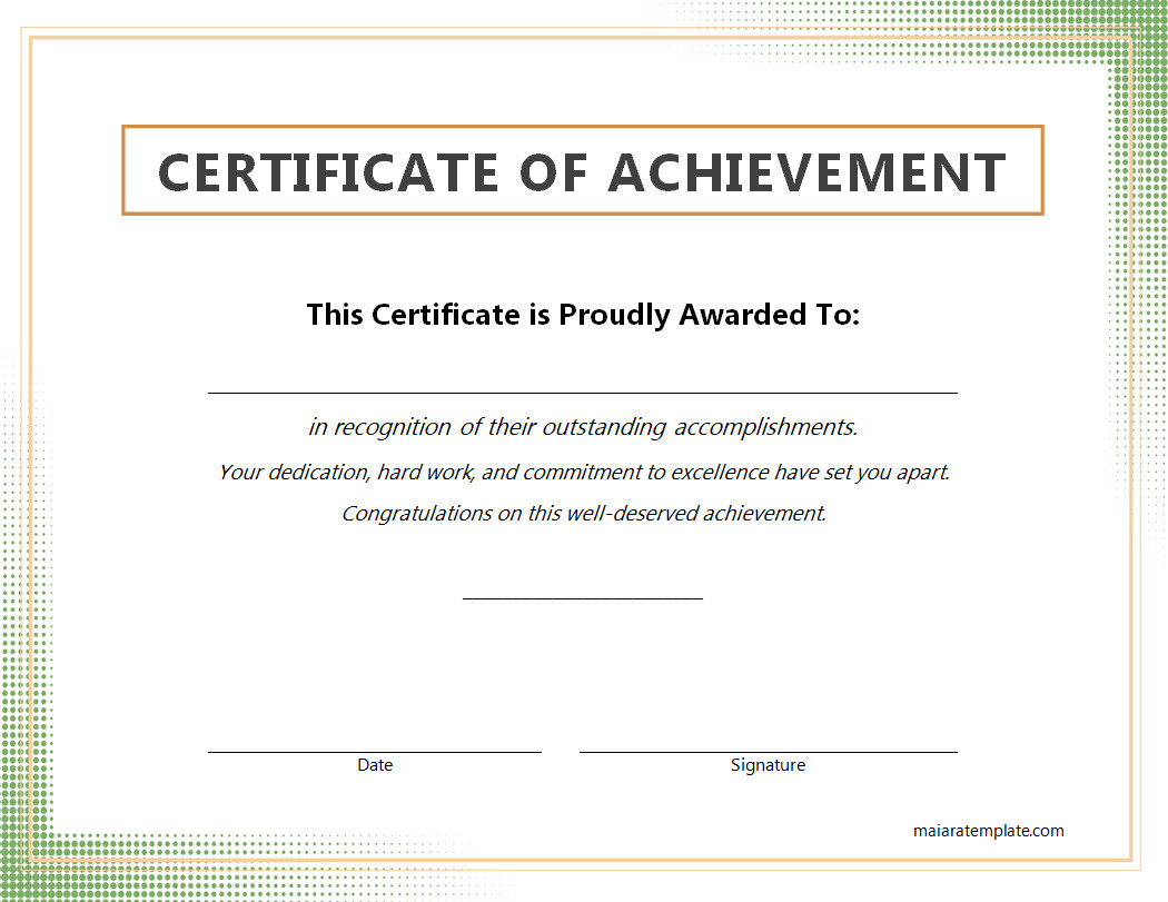 Simple Achievement Certificate Template