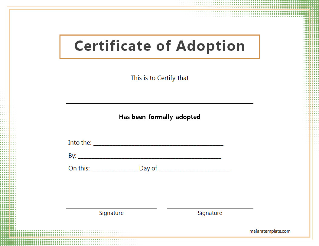 Free Printable Adoption Certificate Template