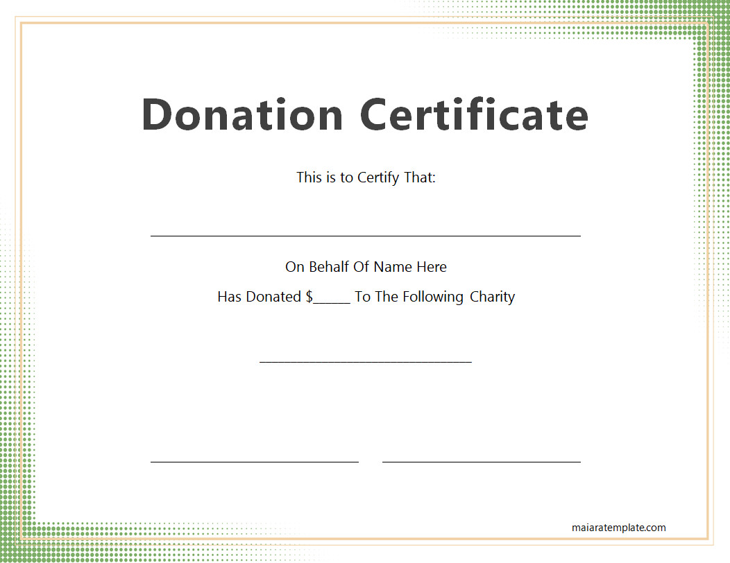 Free Printable Donation Certificate Template