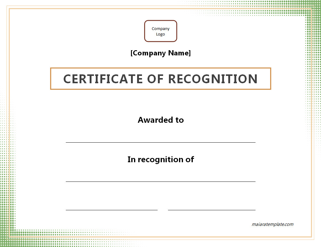 Printable Employee Recognition Certificate Template