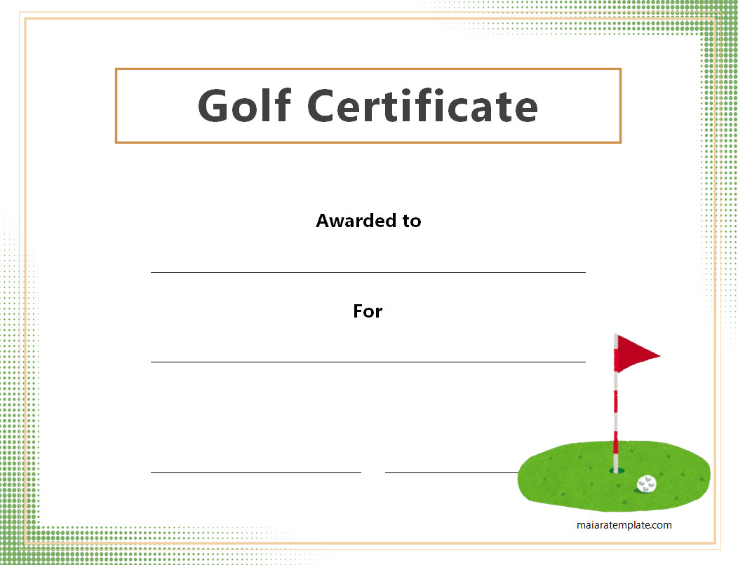 Printable Golf Award Certificate Template