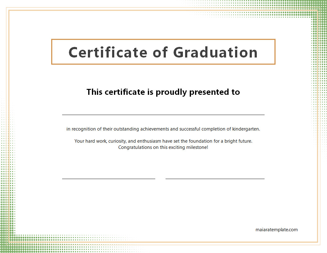 Printable Kindergarten Graduation Certificate Template