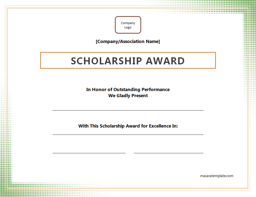 Free Printable Scholarship Award Certificate Template