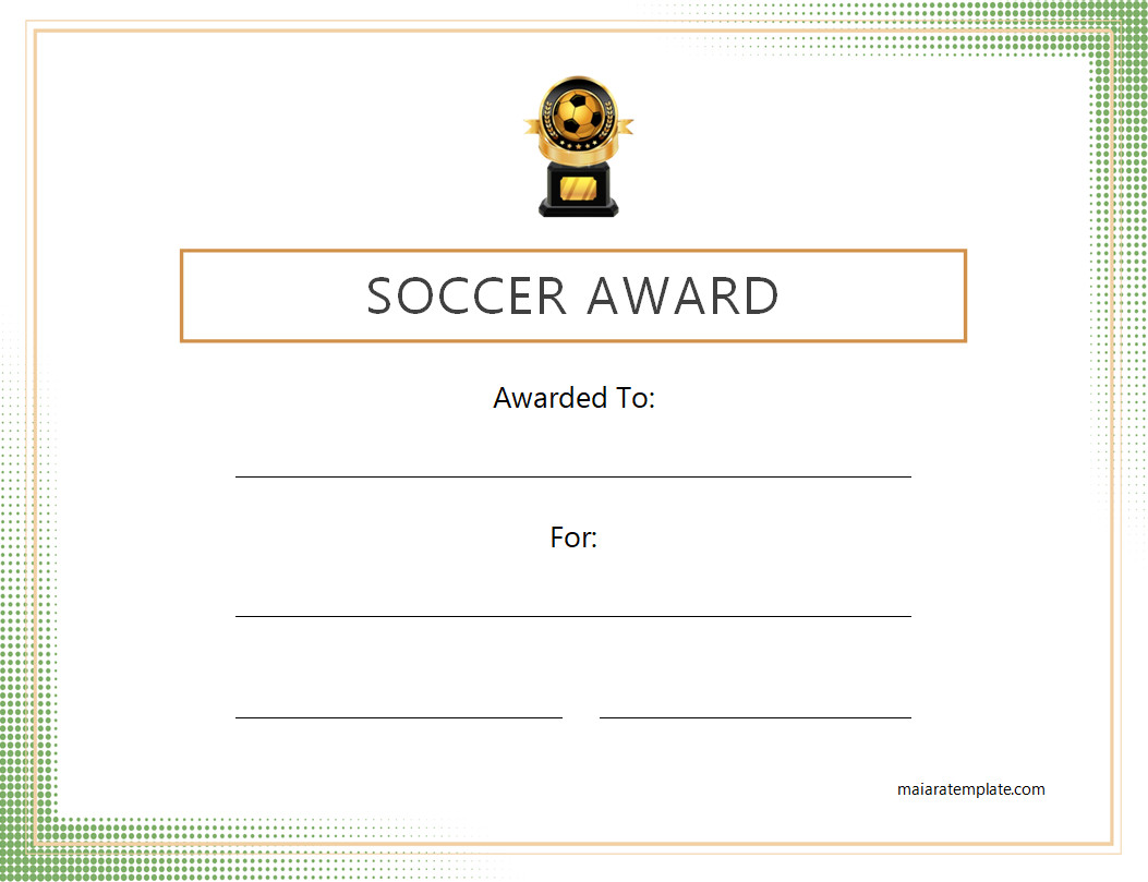 Free Printable Soccer Award Certificate Template